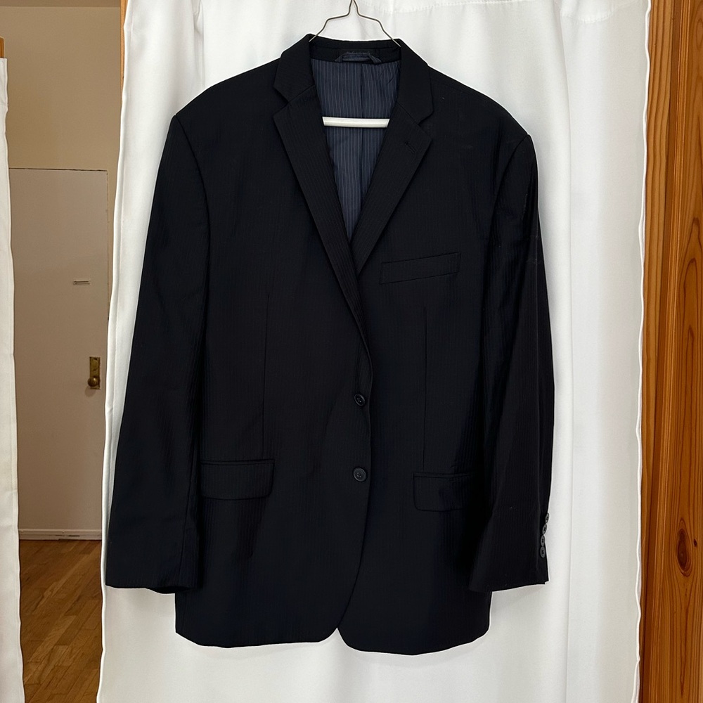 Calvin Klein Slim Fit Suit Jacket - black/grey with line pinstripes